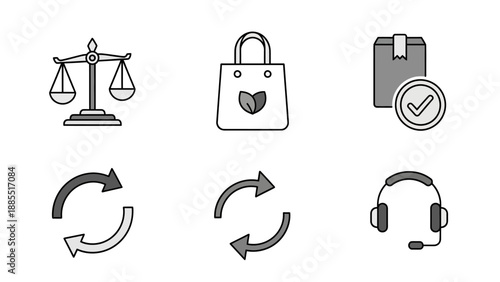 Simple Line Icons for Customer Support Service.