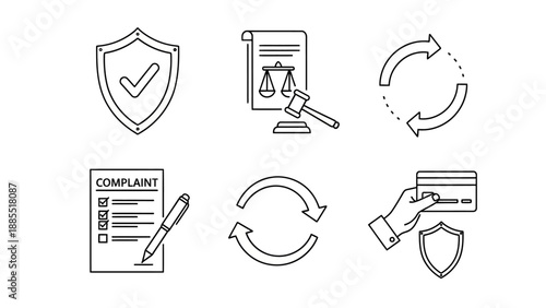 Security Icons Featuring Shield and Document.