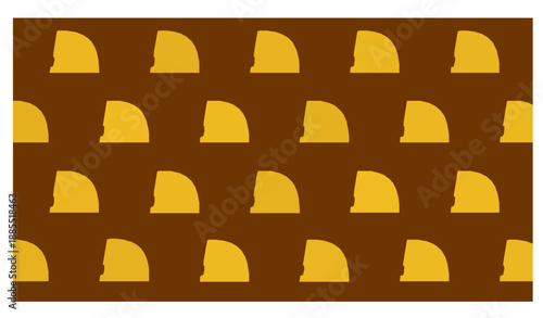 Swiss cheese seamless repeat pattern flat vector illustration