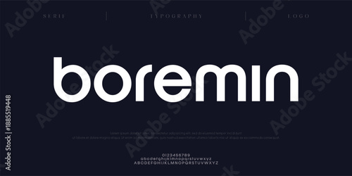 Boremin, Creative digital abstract modern alphabet fontsand numbers. Typography electronic digital game music future creative urban font design concept. vector illustraion
