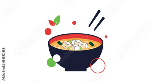Asian soup bowl illustration