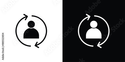 Customer Retention Icon Sheet Black And White