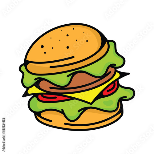 Burger logo design template