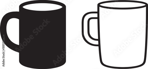 Minimal Mug Cup Vector Icons