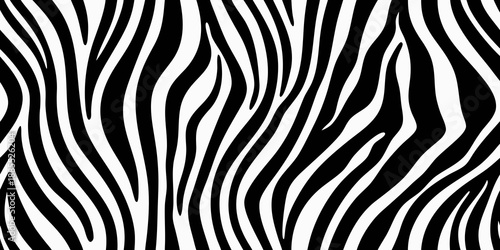 A striking close up of a black and white zebra stripe pattern texture