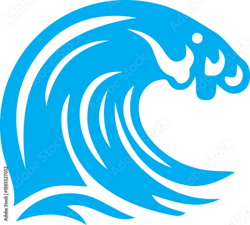 Ocean Wave Icon: ocean, water, blue wave, ocean wave, motion, sea, azure, icon, wave icon, surf, . A symbol of nature's constant motion and the timeless allure of the sea.