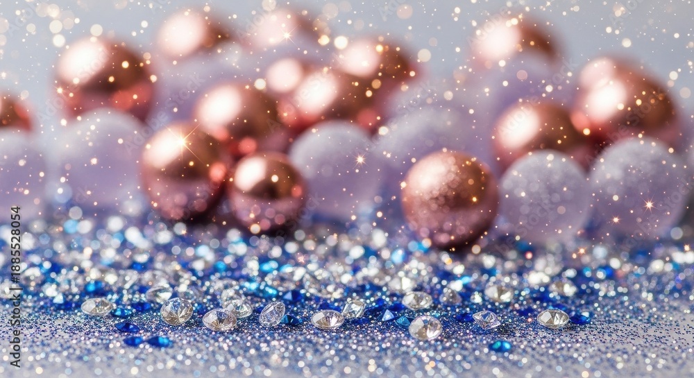 Fototapeta premium Glittering Gems and Orbs Bokeh Background