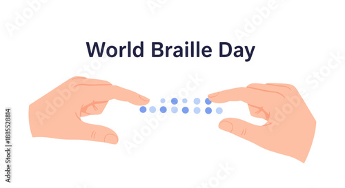 Hands reading Braille dots together, promoting literacy and accessibility on World Braille Day