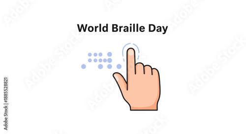 A hand reading Braille with finger on raised dots on World Braille Day