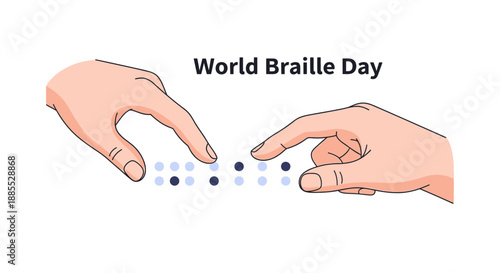 Hands reading Braille on a page with fingertips in a close-up view