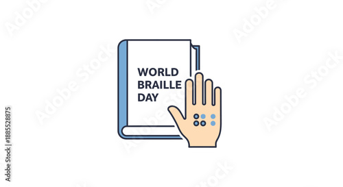 A hand reading a braille book on World Braille Day, symbolizing literacy and accessibility