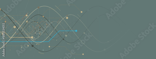 Futuristic steampunk style DNA background, connected neural web