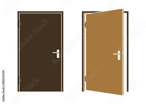 Take a look at this vector of brown wooden doors! One is closed, and the other is opening up to new possibilities. The realistic style really brings it to life.
