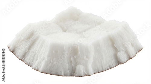 Fresh Broken Coconut Meat with Pure White Texture
