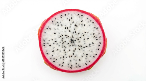 Cross-section slice of fresh white dragon fruit
