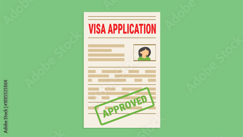 Visa application form.Application visa. Document for travel.Travel approval. Immigration visa