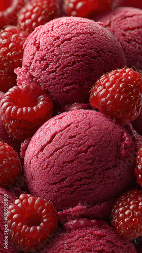 Raspberry Sorbet Delight: Refreshing Vegan Summer Dessert Close-Up