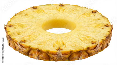 Bright Ring Slice of Fresh Yellow Pineapple
