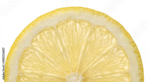Translucent Lemon Slice Revealing Fresh Pulp Texture
