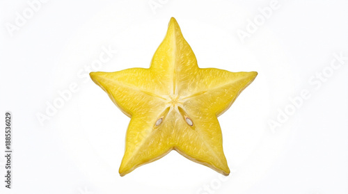 Star-shaped slice of yellow carambola
