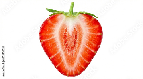Vertical cross-section of a ripe red strawberry
