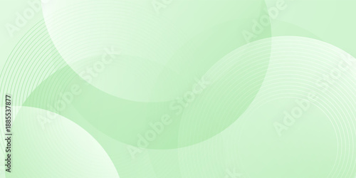 Minimalist soft Abstract Background in Gradient green and white Tones with Circles. Circle effect style geometric, abstract background.