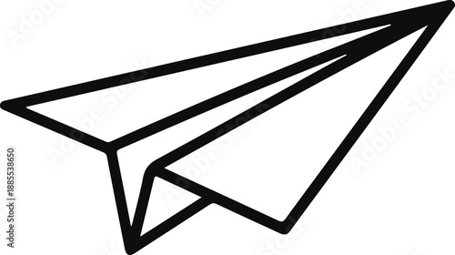 Black Outline Paper Airplane Icon origami flight