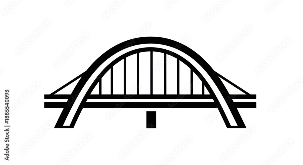 Obraz premium Black and white bridge icon design