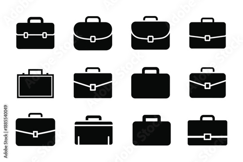 Briefcase icon silhouette vector isolated