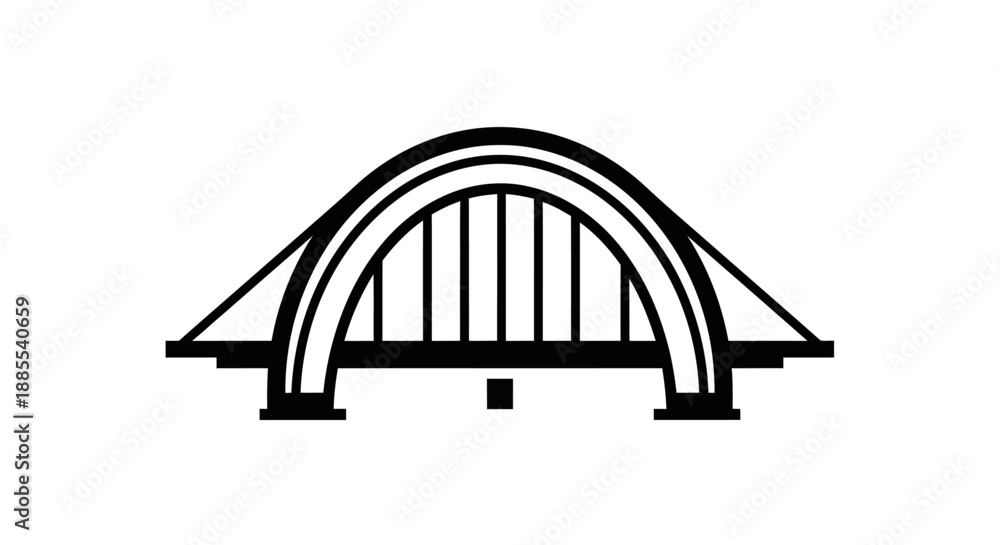 Fototapeta premium Black and white bridge icon design