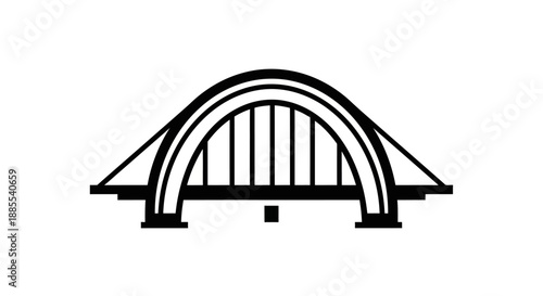 Black and white bridge icon design