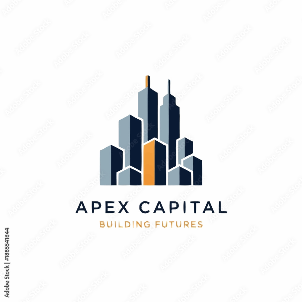 Fototapeta premium Apex Capital Building Futures Modern Cityscape Logo.