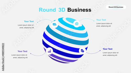 Round 3D Business Infographic