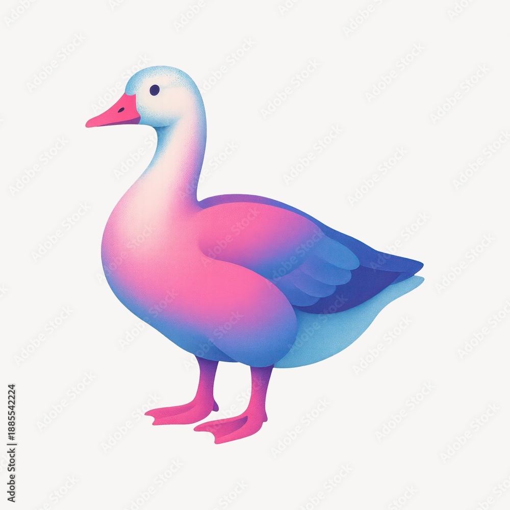 Fototapeta premium Colorful gradient duck illustration.