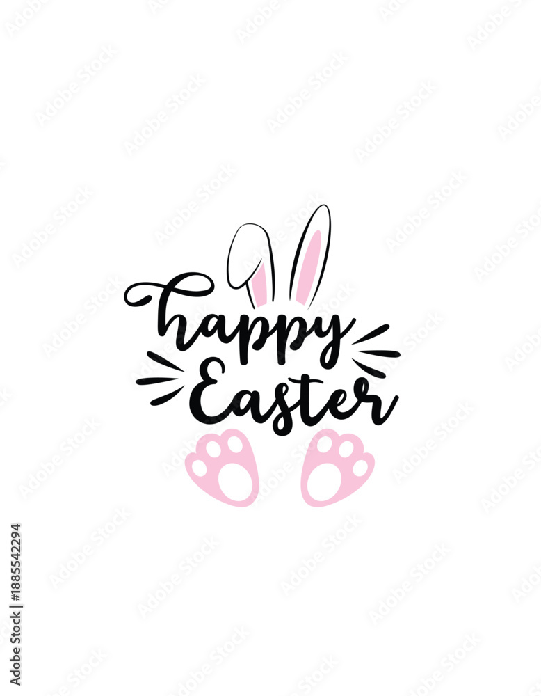 Obraz premium Beige and Pink Illustrated Happy Easter T-Shirt.eps