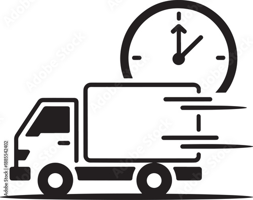 Fast Delivery Truck with Speedometer