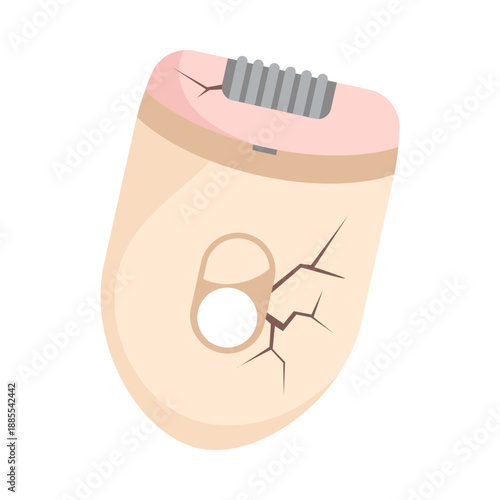 Damaged and cracked electronic equipment shown isolated on a white background vector illustration