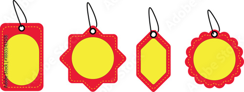 Set of Red price tags. discount sale tags For best sale ,hot offer ,supper offer