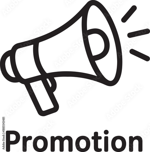 Promotion Megaphone Icon with Sound Waves