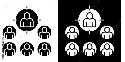 Target Audience Icon Set White Glyph Style Collection