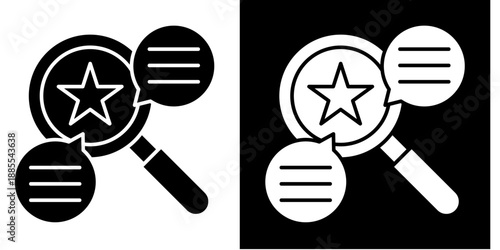 Qualitative Research Icon Set White Glyph Style Collection