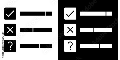 Polling Icon Set White Glyph Style Collection