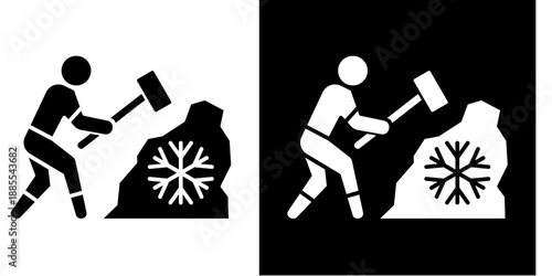 Ice Breaker Icon Set White Glyph Style Collection