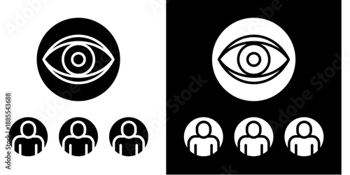 Observation Icon Set White Glyph Style Collection