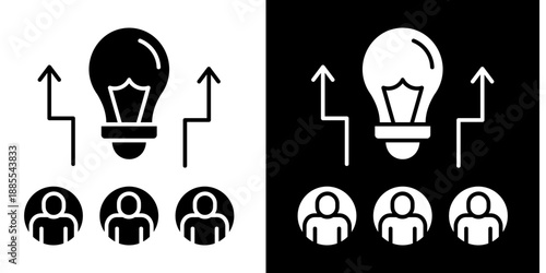 Idea Icon Set White Glyph Style Collection