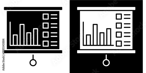 Data Analytics Icon Set White Glyph Style Collection