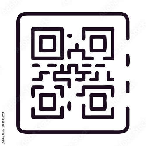Qr code symbol representing quick response technology for scanning information, widely used for website links, contact details, and product data, isolated on