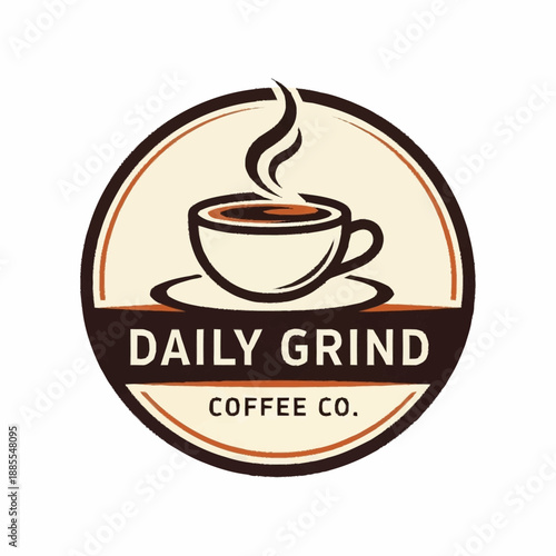 Daily Grind Coffee Co. Logo Emblem.