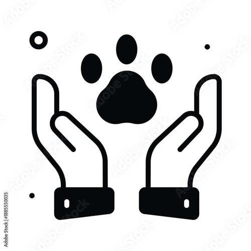 Have your hands on this creatively designed glyph icon of animal rights