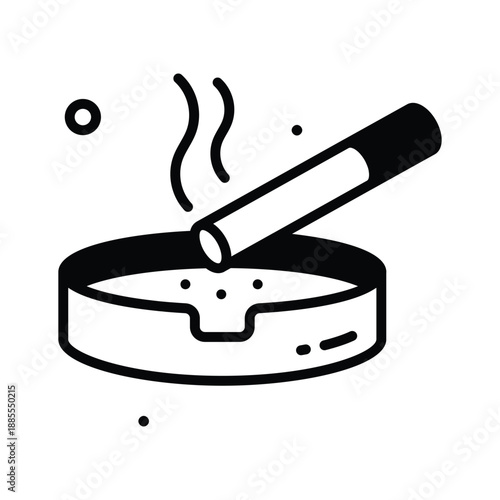 A visually engaging glyph icon of smoking in modern stye